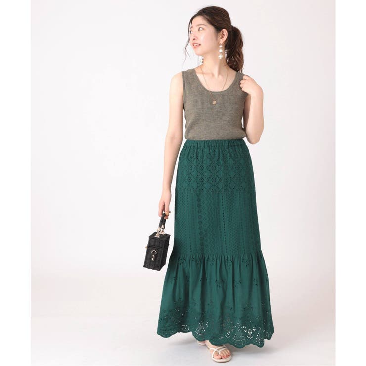 B.C STOCK＞ レースパッチワークティアードスカート[品番：BYCW0014222  