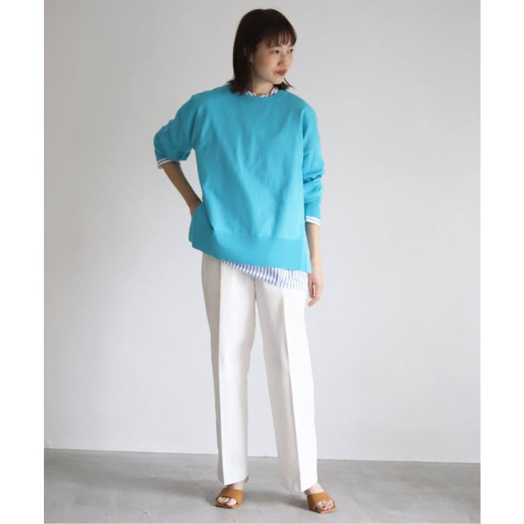 ★スローブイエナ★アイスコットンクルーネックプルオーバー SLOBE IENA（スローブイエナ）の「アイスコットンクルーネック