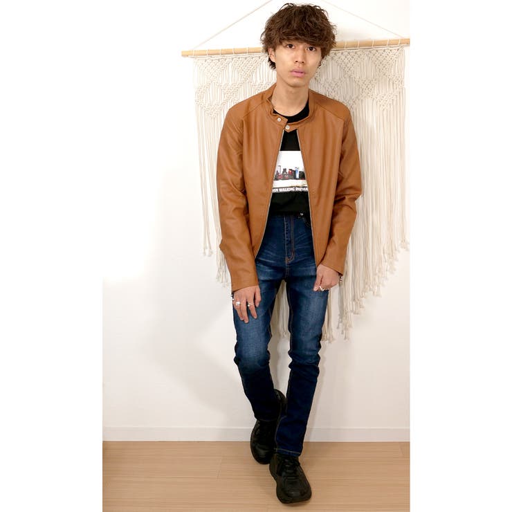 5colors シングルライダースジャケット 韓国[品番：BTJM0000366