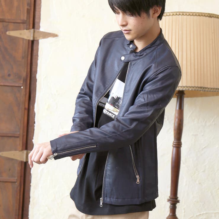 5colors シングルライダースジャケット 韓国[品番：BTJM0000366