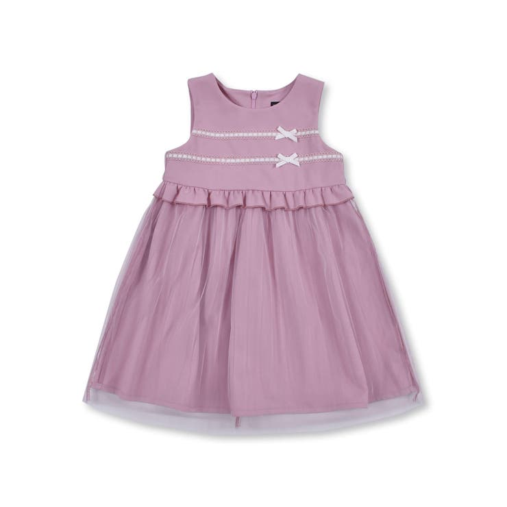 BEBEフォーマル ワンピース110、ブラウス120 日本製 フォーマル ポンチ オパール 花柄 切替 ワンピース (110