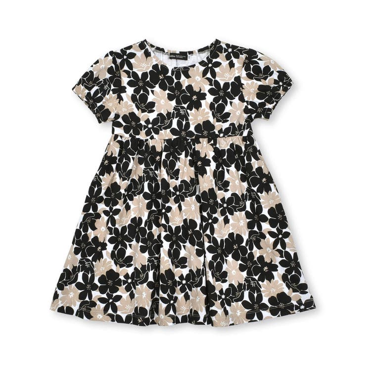 強撚スムースレトロ花柄ワンピース(80~140cm)[品番：BEBK0009022