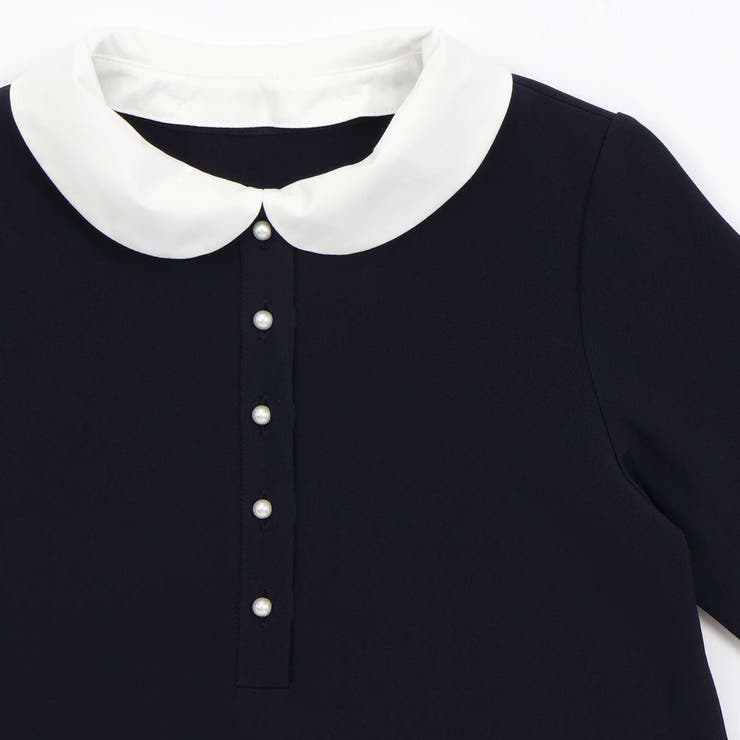 付け襟3wayパールボタンダブルクロスワンピース(100~130cm) | BeBe | 詳細画像15 