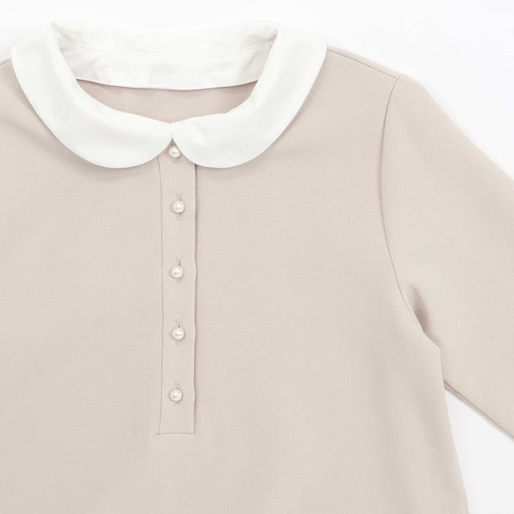 付け襟3wayパールボタンダブルクロスワンピース(100~130cm) | BeBe | 詳細画像7 