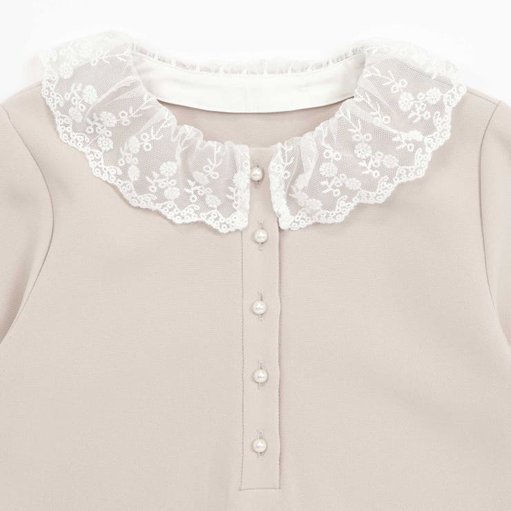 付け襟3wayパールボタンダブルクロスワンピース(100~130cm) | BeBe | 詳細画像8 