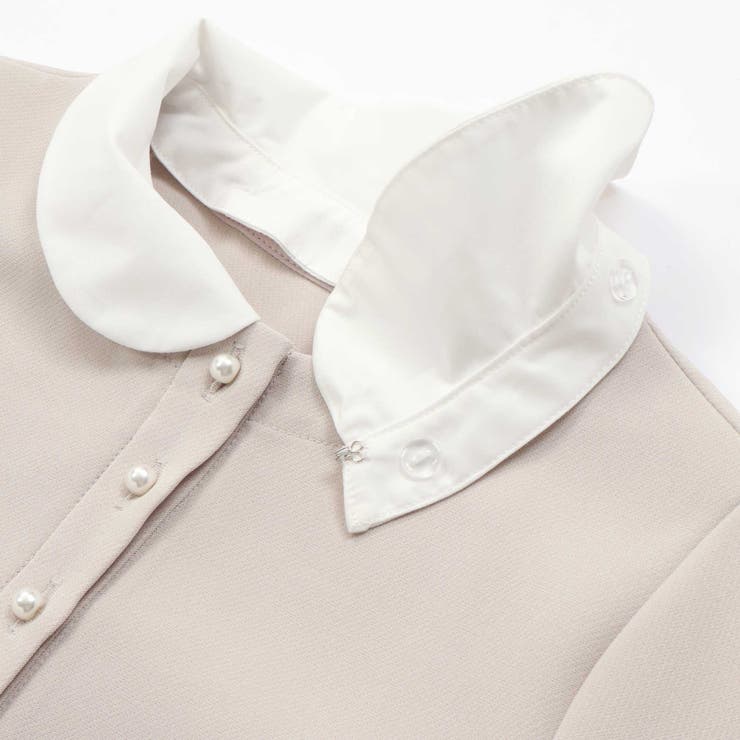 付け襟3wayパールボタンダブルクロスワンピース(100~130cm) | BeBe | 詳細画像9 