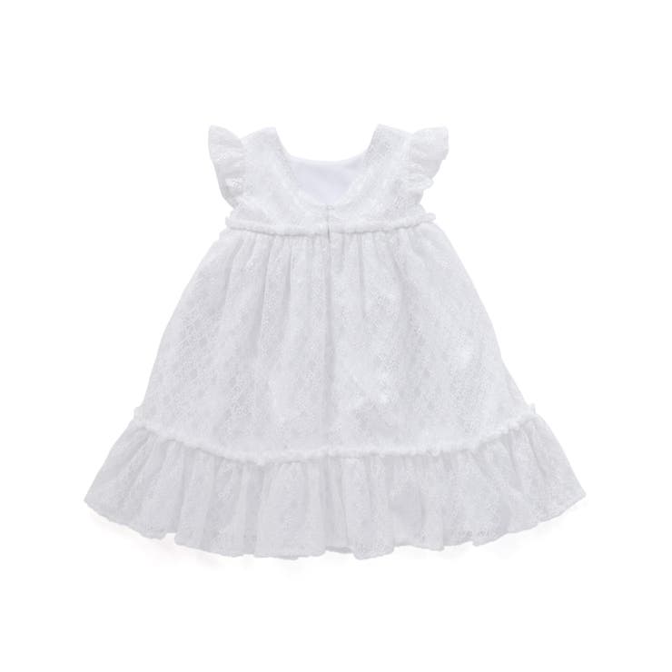 【パニエ付】【日本製】ラッセルレースギャザードレス(100~140cm) | BeBe | 詳細画像7 