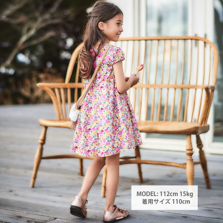 な*お様 ワンダフルワールド フード付きワンピース サッシュリボン 赤リボン熊 2WAYボウタイリボン付きウエストりぼんフラワープリント