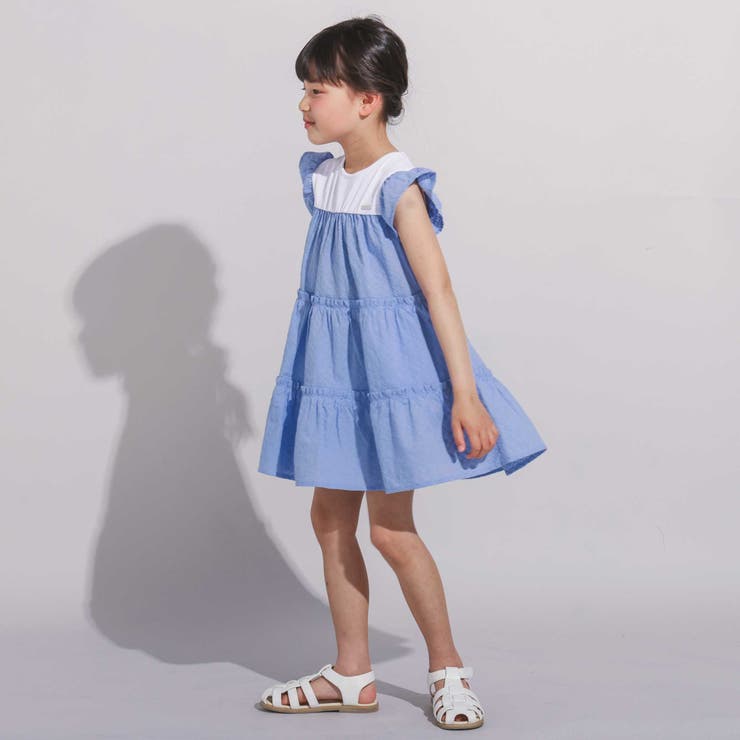 ローンレースティアードフリルワンピース(90~140cm) | BeBe | 詳細画像3 