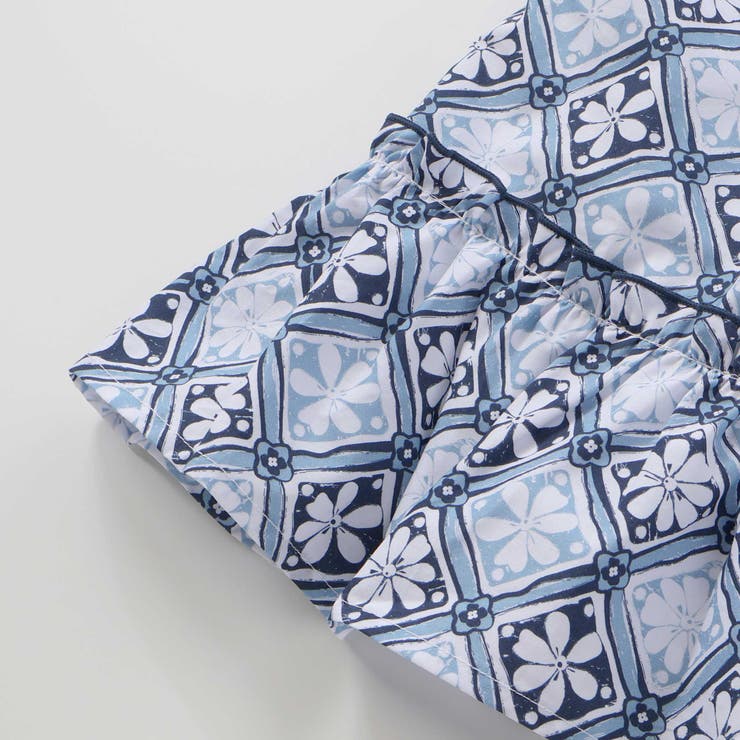 【お揃い】復刻アーカイブタイル柄切り替えパフスリーブワンピース(90~150cm… | BeBe | 詳細画像11 