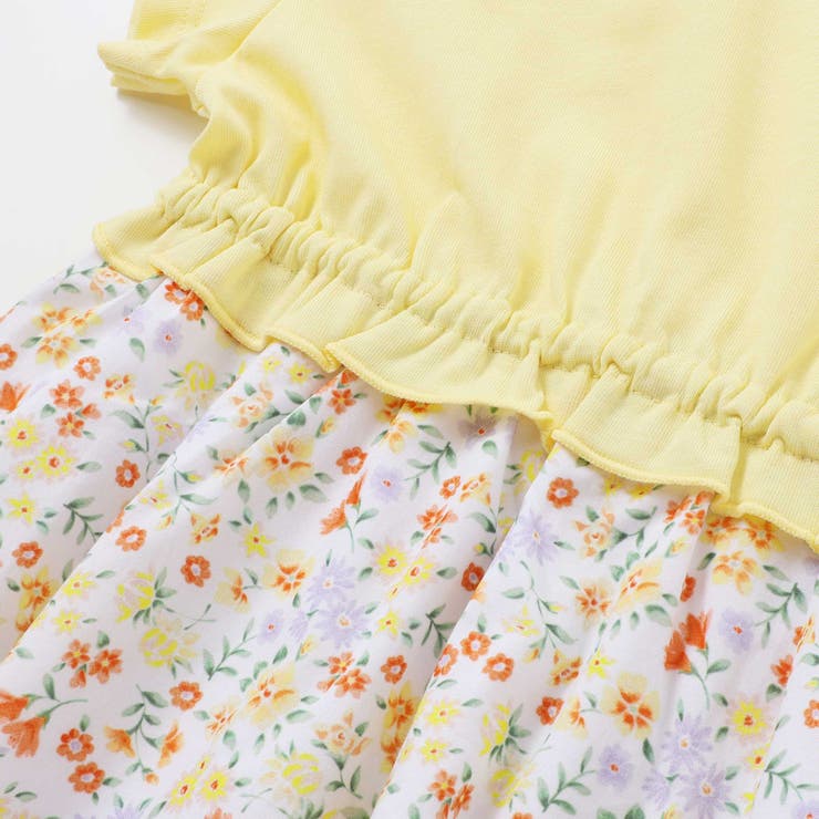 【お揃い】シャンドゥフルールプリントローン天竺切り替えワンピース(80~150c… | BeBe | 詳細画像17 