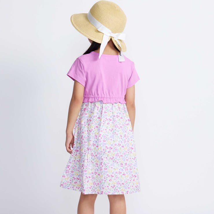 【お揃い】シャンドゥフルールプリントローン天竺切り替えワンピース(80~150c… | BeBe | 詳細画像3 