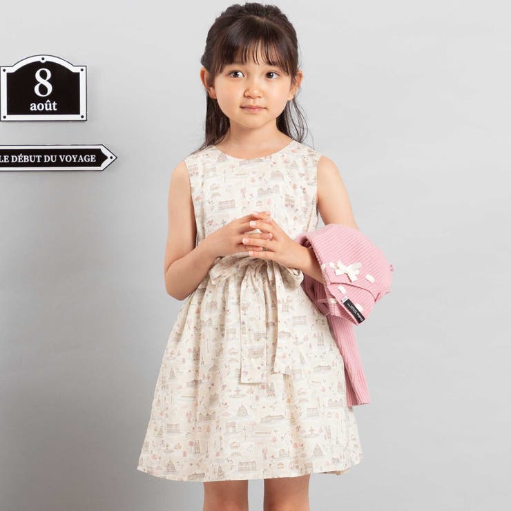 【お揃い】リバティタナローン(PARIS POSTCARD)リボンベルトワンピー… | BeBe | 詳細画像4 