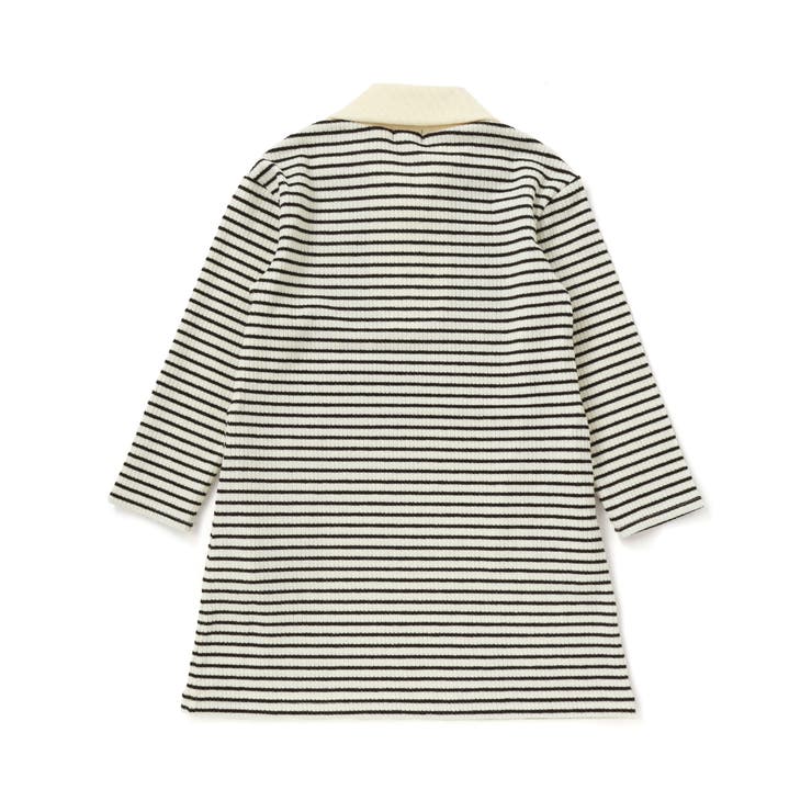 【お揃い】ボーダーリブZIPカラー長袖ワンピース(90~150cm) | BeBe | 詳細画像6 