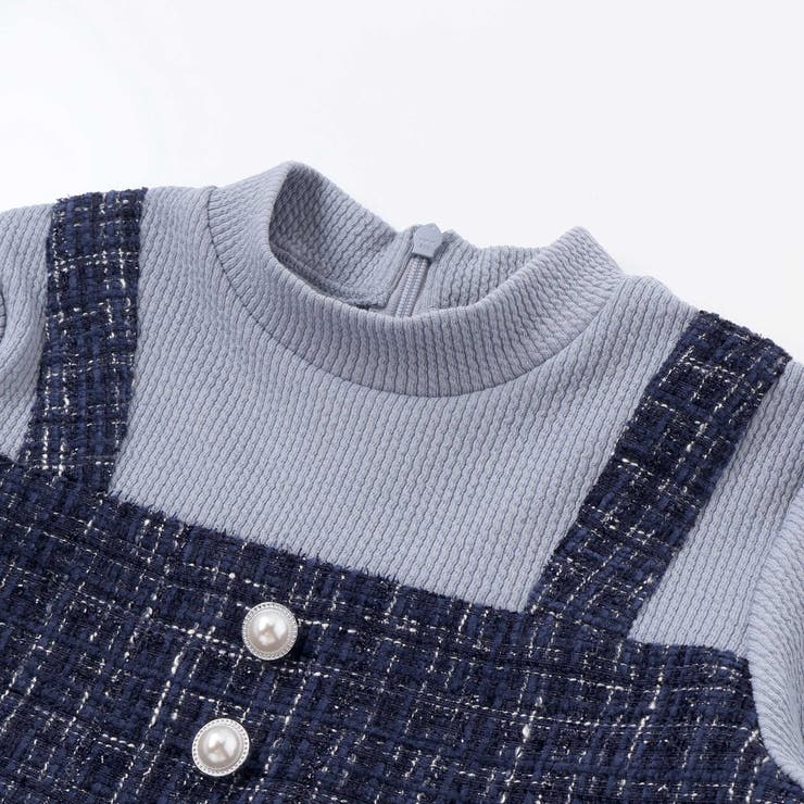 【お揃い】エタンセルラメツイードドッキングワンピース(90~160cm) | BeBe | 詳細画像10 