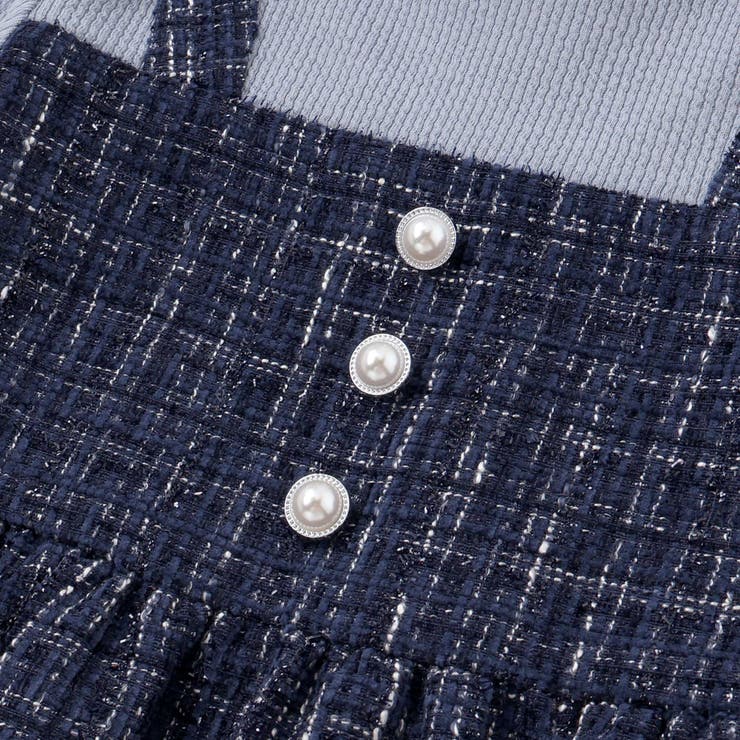 【お揃い】エタンセルラメツイードドッキングワンピース(90~160cm) | BeBe | 詳細画像11 