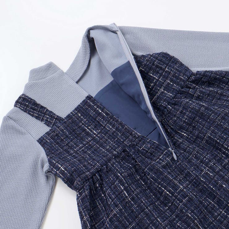 【お揃い】エタンセルラメツイードドッキングワンピース(90~160cm) | BeBe | 詳細画像14 