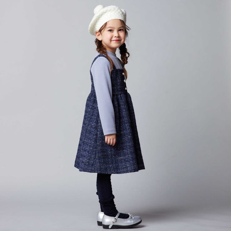 【お揃い】エタンセルラメツイードドッキングワンピース(90~160cm) | BeBe | 詳細画像5 