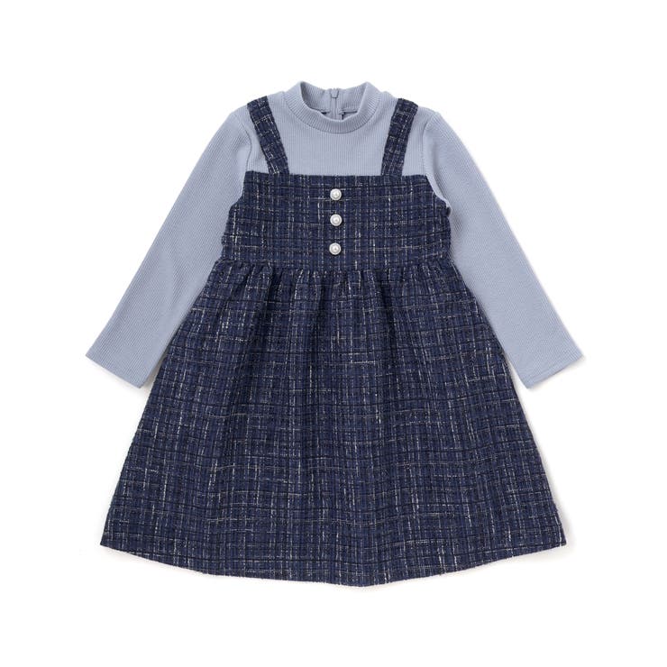 【お揃い】エタンセルラメツイードドッキングワンピース(90~160cm) | BeBe | 詳細画像8 