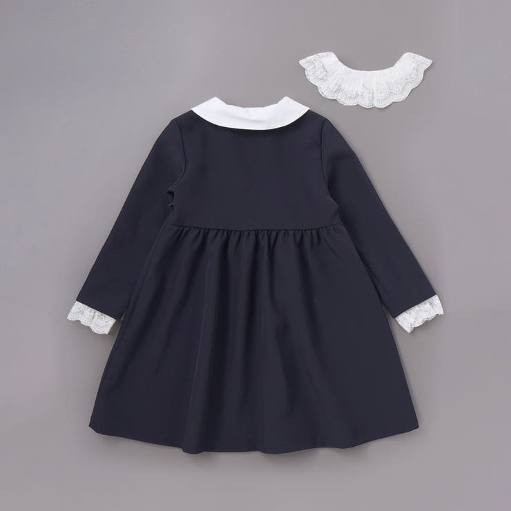 ダブルクロス3way付け襟長袖ギャザーワンピース(110~130cm) | BeBe | 詳細画像8 