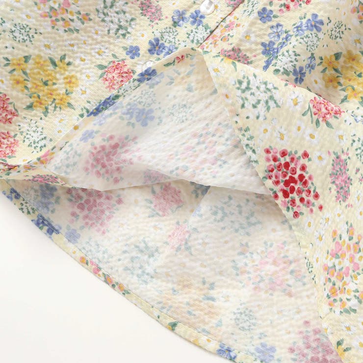 【お揃い】リップルマルシェフラワーパフスリーブワンピース(90~150cm) | BeBe | 詳細画像14 