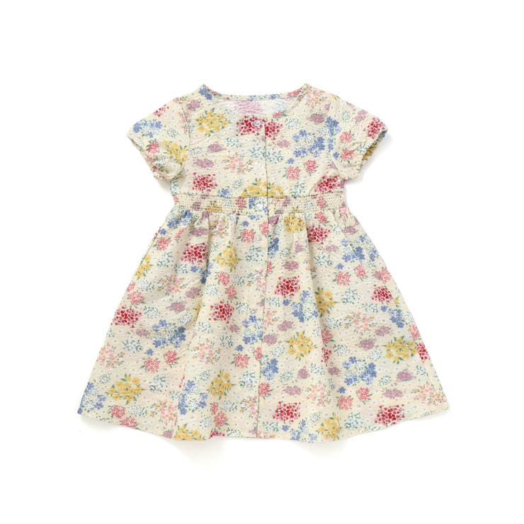 【お揃い】リップルマルシェフラワーパフスリーブワンピース(90~150cm) | BeBe | 詳細画像8 