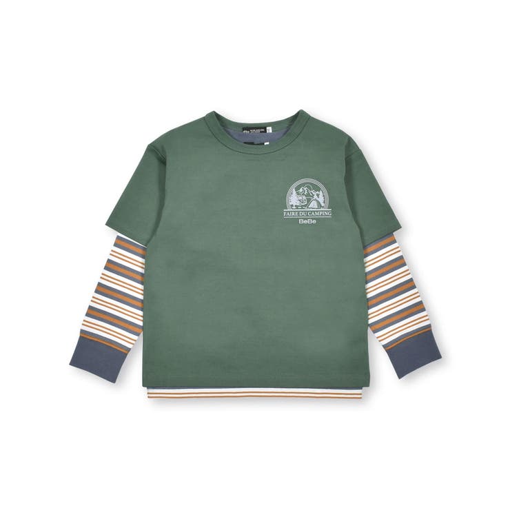 キャンプロゴTシャツ×マルチボーダーTシャツセット(90~150cm) | BeBe | 詳細画像4 