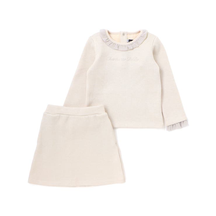 ラメニットフリルトップス+スカート セットアップ(100~140cm) | BeBe | 詳細画像4 