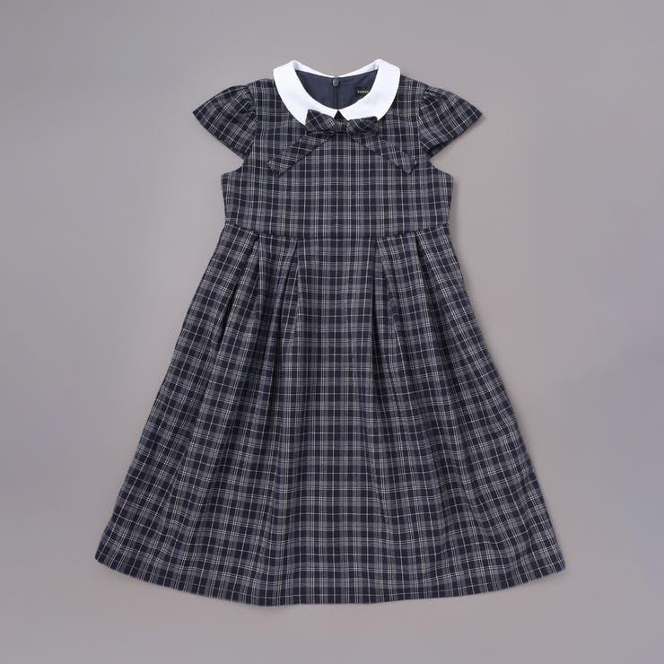 ボレロ+リボンタイ付きチェックワンピースセット(110~130cm) | BeBe | 詳細画像11 