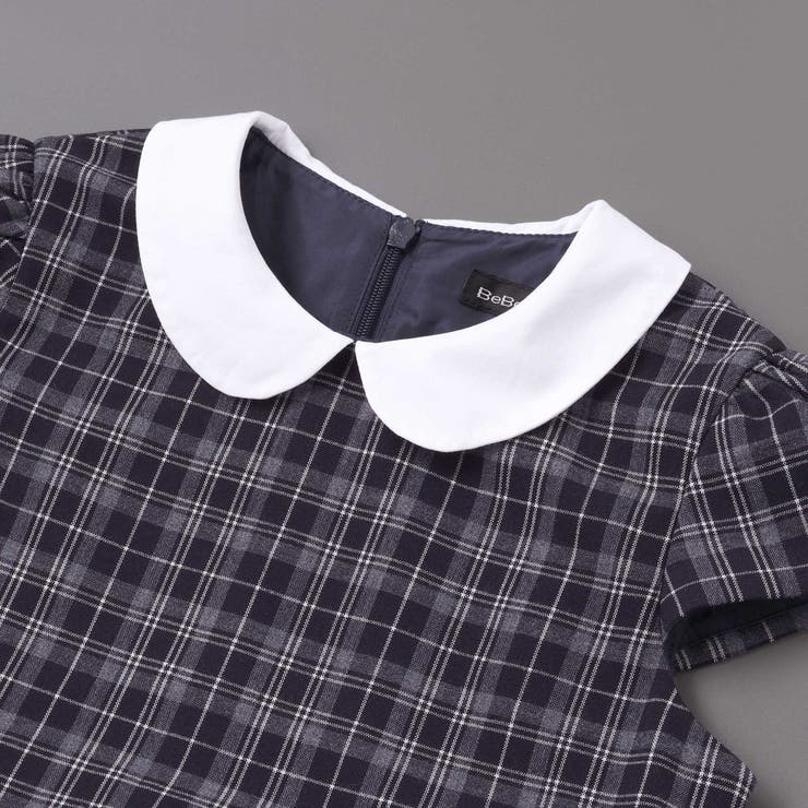 ボレロ+リボンタイ付きチェックワンピースセット(110~130cm) | BeBe | 詳細画像14 