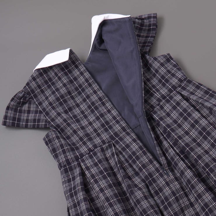 ボレロ+リボンタイ付きチェックワンピースセット(110~130cm) | BeBe | 詳細画像15 