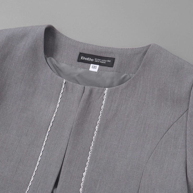 ボレロ+リボンタイ付きチェックワンピースセット(110~130cm) | BeBe | 詳細画像20 