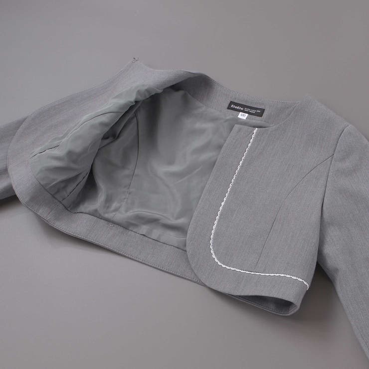 ボレロ+リボンタイ付きチェックワンピースセット(110~130cm) | BeBe | 詳細画像23 