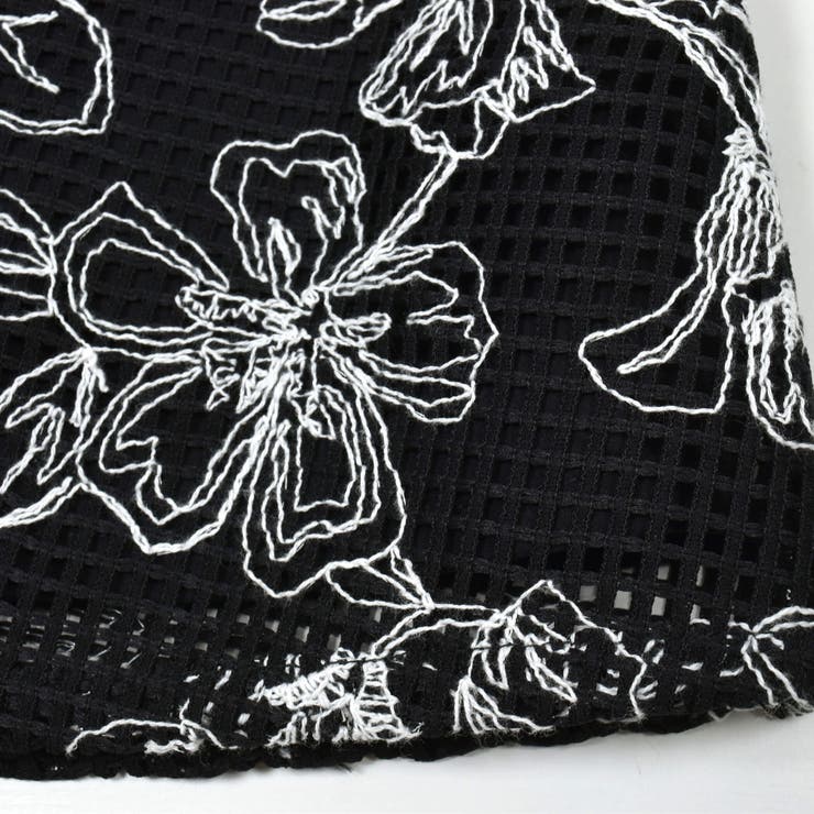 【日本製】ラッセルレースモノトーン花柄ドレス(90~150cm) | BeBe | 詳細画像19 