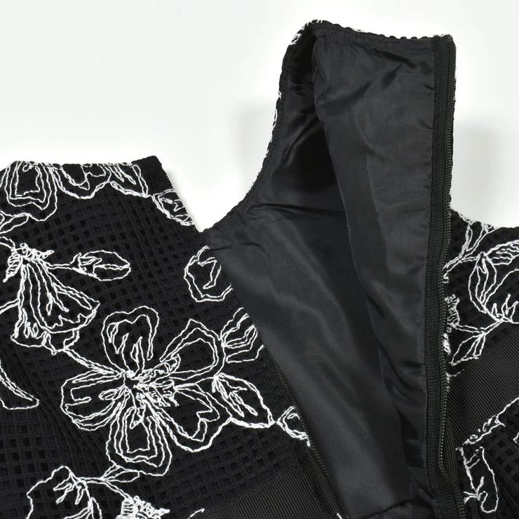 【日本製】ラッセルレースモノトーン花柄ドレス(90~150cm) | BeBe | 詳細画像21 