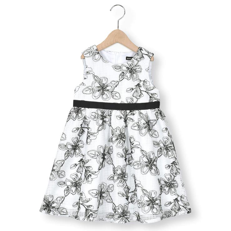 【日本製】ラッセルレースモノトーン花柄ドレス(90~150cm) | BeBe | 詳細画像6 
