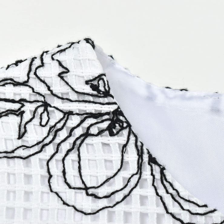 【日本製】ラッセルレースモノトーン花柄ドレス(90~150cm) | BeBe | 詳細画像8 