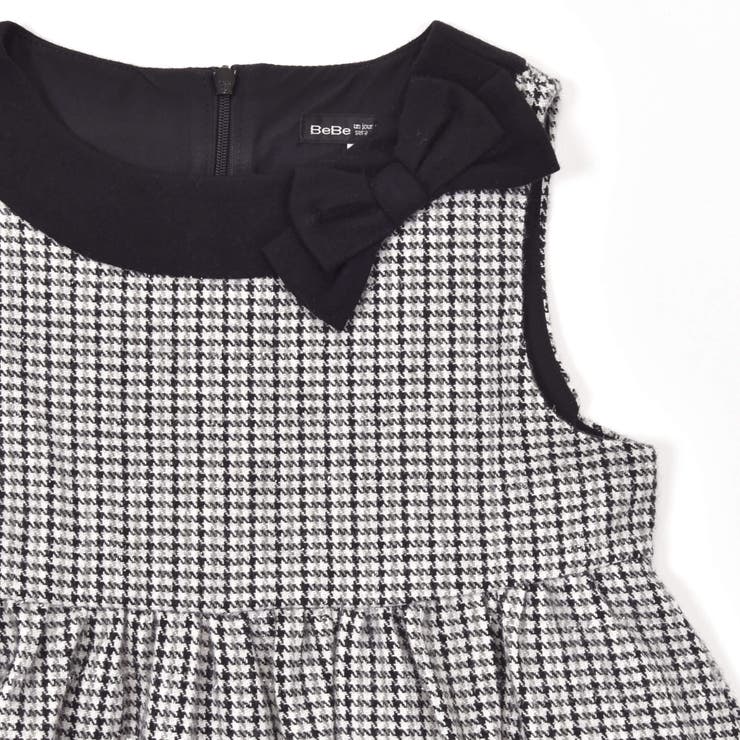 【お揃い】ラメ千鳥格子ジャンパースカート(90~150cm) | BeBe | 詳細画像6 