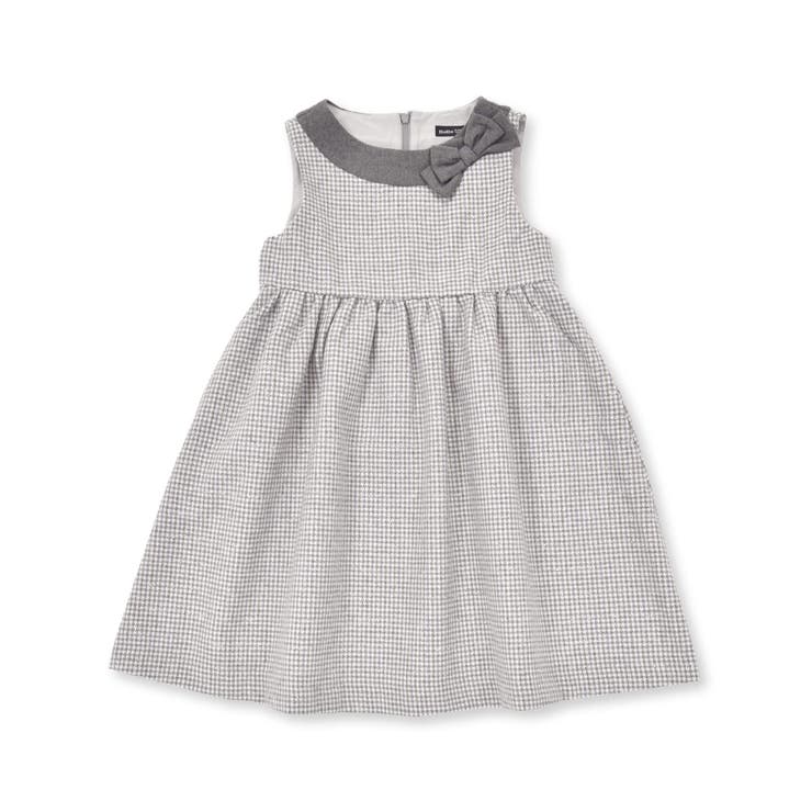 グレー系 | 【お揃い】ラメ千鳥格子ジャンパースカート(90~150cm) | BeBe
