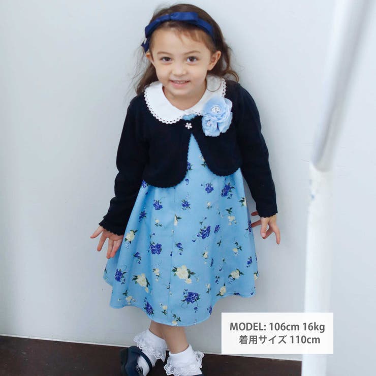 フラワープリントギャザーワンピース(110~130cm) | BeBe | 詳細画像2 