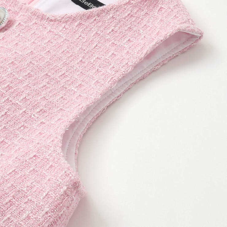 【お揃い】ブロッサムラメツイードローウエスト切替ジャンパースカート(100~15… | BeBe | 詳細画像12 