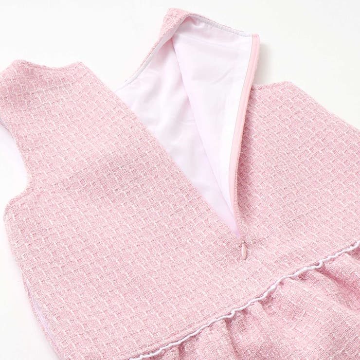 【お揃い】ブロッサムラメツイードローウエスト切替ジャンパースカート(100~15… | BeBe | 詳細画像15 