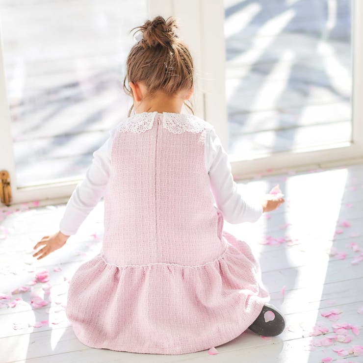 【お揃い】ブロッサムラメツイードローウエスト切替ジャンパースカート(100~15… | BeBe | 詳細画像4 