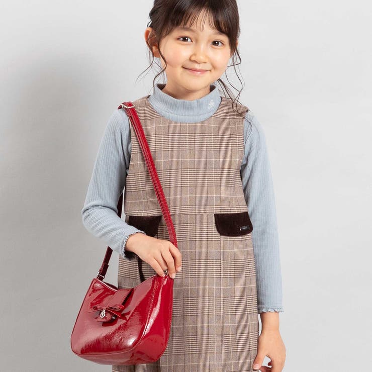 【お揃い】グレンチェックプリーツジャンパースカート(90~150cm) | BeBe | 詳細画像4 