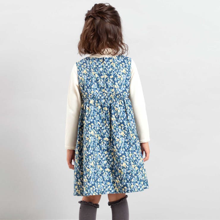 【お揃い】オンフルールフラワープリントジャンパースカート(80~150cm) | BeBe | 詳細画像4 
