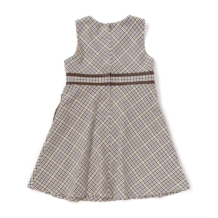 【お揃い】TRチェックパイピングベルトジャンパースカート(100~150cm) | BeBe | 詳細画像8 
