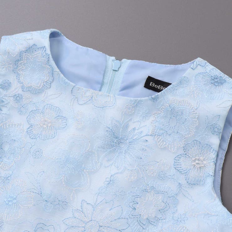 【日本製】オーガンジーフラワー刺しゅうドレス(110~130cm) | BeBe | 詳細画像14 