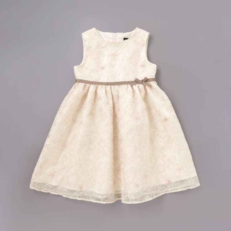 【日本製】オーガンジーフラワー刺しゅうドレス(110~130cm) | BeBe | 詳細画像8 