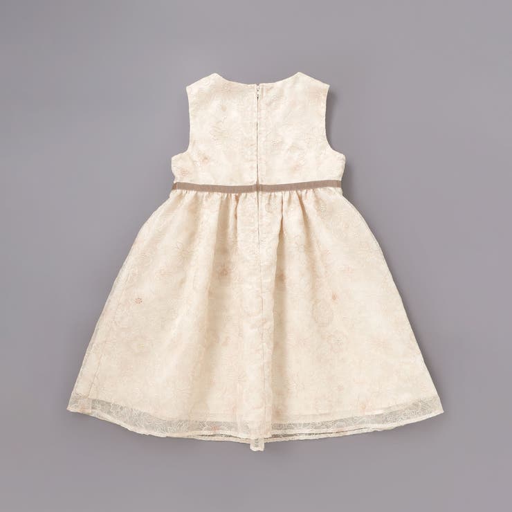 【日本製】オーガンジーフラワー刺しゅうドレス(110~130cm) | BeBe | 詳細画像9 