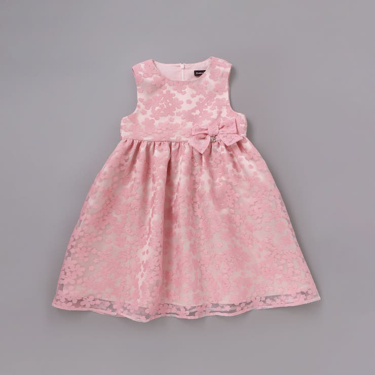 ピンク系 | フローラルオパールプリントウエストリボンドレス(110~130cm) | BeBe